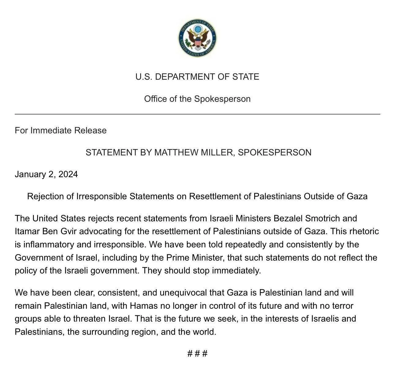 US condemns 